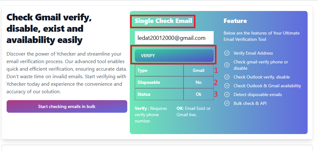 verify email addresses