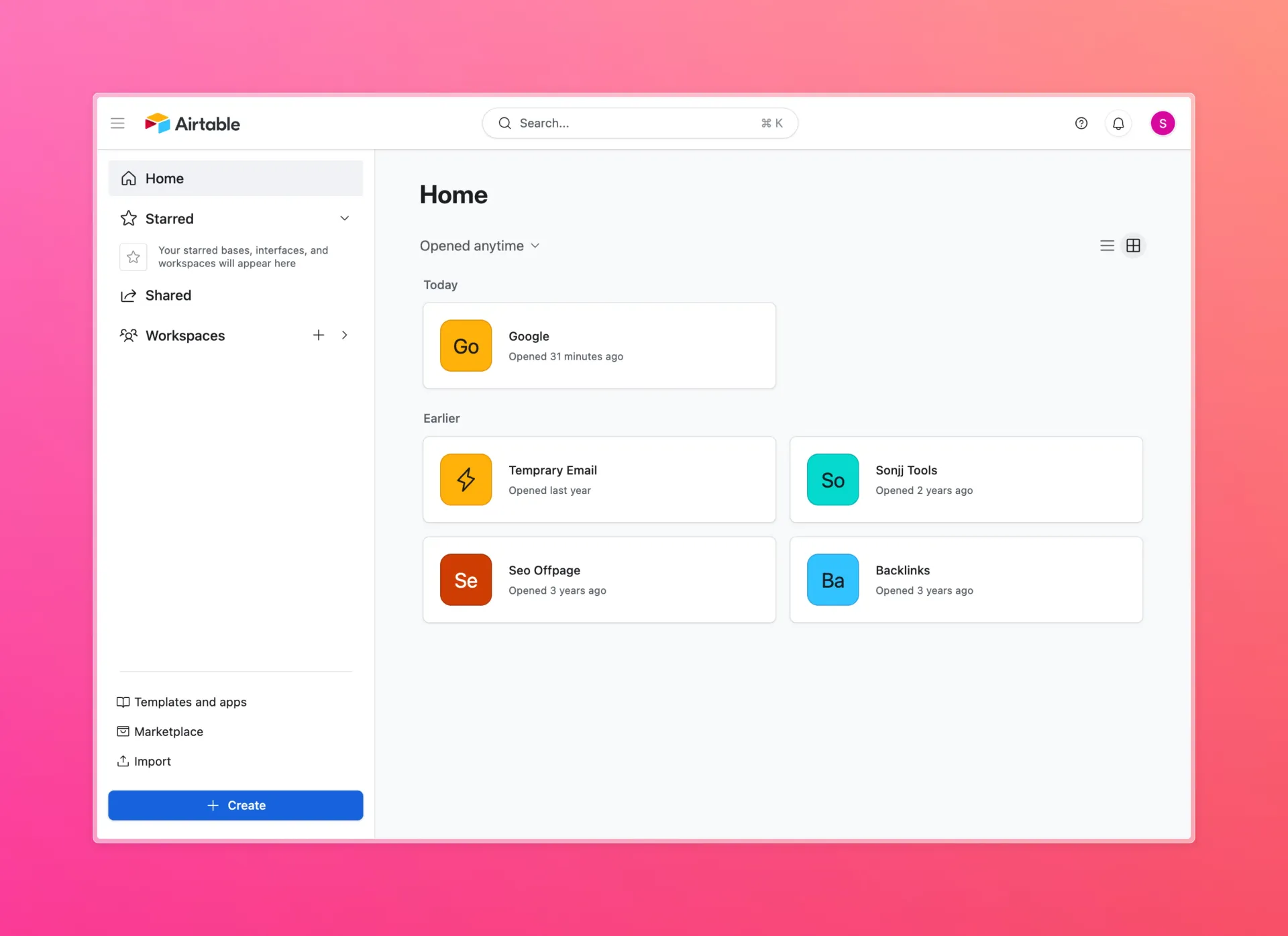 Dashboard Airtable